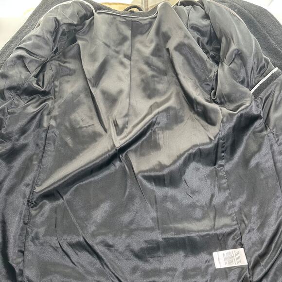 NWT DKNY Black Seam-Accent Boucle Wool-Blend Overcoat Coat Womens Size Medium M - Picture 12 of 13